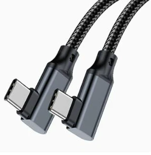 USB-C to USB-C VR Link Cable USB 3.2 Gen 2x2 20Gbps High Speed Data Transfer Cable Dual 90-Degree Right Angle USB-C Cable with 8K@60Hz Video Output and 240W PD Fast Charging 1M USB-C to USB-C VR Link Cable USB 3.2 Gen 2x2 20Gbps High Speed Data Transfer Cable Dual 90-Degree Right Angle USB-C Cable with 8K@60Hz Video Output and 240W PD Fast Charging 1M