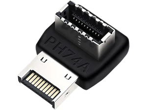 90 Degree USB 3.2 Type-E Motherboard Header Adapter USB-C Front Panel Internal Connector Converter Right Angle Type-E Elbow for Cable Management ABS Plug and Play Black C 90 Degree USB 3.2 Type-E Motherboard Header Adapter USB-C Front Panel Internal Connector Converter Right Angle Type-E Elbow for Cable Management ABS Plug and Play Black C