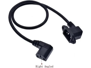 IEC 60320 C14 to C13 Power Extension Cable Dual Right Angled C14 Screw Hole Plug and C13 Connector SVT 3x18AWG AC Power Cord 10A 125-250V 2500W Polyvinylchloride Jacket 60cm IEC 60320 C14 to C13 Power Extension Cable Dual Right Angled C14 Screw Hole Plug and C13 Connector SVT 3x18AWG AC Power Cord 10A 125-250V 2500W Polyvinylchloride Jacket 60cm