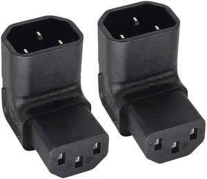 90 Degree C13 to C14 AC Power Adapter IEC C13 Female to IEC C14 Male PDU 3 Pin Power Socket Extension Converter Up Angled for Computer LED HDTV Monitor Etc. 2 Pack 90 Degree C13 to C14 AC Power Adapter IEC C13 Female to IEC C14 Male PDU 3 Pin Power Socket Extension Converter Up Angled for Computer LED HDTV Monitor Etc. 2 Pack