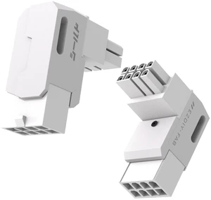 Shield Series 8-Pin PCIe GPU Power Adapter Graphics Card Power Connector Standard Type 90-Degree Angled Aluminum PCIe Power Connection Adapter Supports 180° Angle STD RVS White 2-Pack Shield Series 8-Pin PCIe GPU Power Adapter Graphics Card Power Connector Standard Type 90-Degree Angled Aluminum PCIe Power Connection Adapter Supports 180° Angle STD RVS White 2-Pack