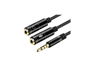 3.5mm Stereo Headset Splitter Cable Audio Y Adapter 1 Male to 2 Female Plugs for Separate Headphone and Microphone Connections CTIA Compatible with iPhone and Samsung Black 20CM/8inch 2-Pack 3.5mm Stereo Headset Splitter Cable Audio Y Adapter 1 Male to 2 Female Plugs for Separate Headphone and Microphone Connections CTIA Compatible with iPhone and Samsung Black 20CM/8inch 2-Pack