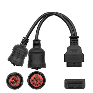 OBD2 16pin Female Diagnostic Cable Adapter 6+9pin J1708 J1939 CANBUS Communication Y Cable Factory 9 Pin Connector J1708/J1587 Data Heavy Duty Diesel Truck Bus Trailer Approx 20cm OBD2 16pin Female Diagnostic Cable Adapter 6+9pin J1708 J1939 CANBUS Communication Y Cable Factory 9 Pin Connector J1708/J1587 Data Heavy Duty Diesel Truck Bus Trailer Approx 20cm
