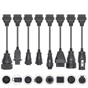 OBD OBD2 Diagnostic Cable Adapter Connector Set with Test Lead for Truck and Car Scan Tools 16-Pin 6-Pin Color-Coded Automotive Cables Vehicle Interface Connection Kit 8pcs OBD OBD2 Diagnostic Cable Adapter Connector Set with Test Lead for Truck and Car Scan Tools 16-Pin 6-Pin Color-Coded Automotive Cables Vehicle Interface Connection Kit 8pcs