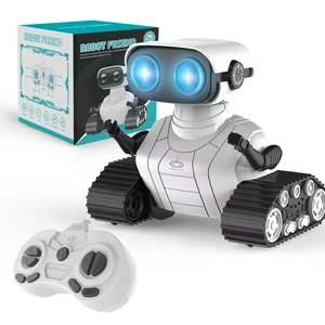 Rechargeable RC Robot Toy with Remote Control Tracked Robot for Kids with Adjustable Gesture LED Eyes Voice Function 3 Songs Forward and Backward Movement Left and Right Steering Dancing Demo Mode Rechargeable RC Robot Toy with Remote Control Tracked Robot for Kids with Adjustable Gesture LED Eyes Voice Function 3 Songs Forward and Backward Movement Left and Right Steering Dancing Demo Mode