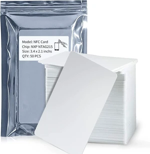 NTAG215 NFC Cards NFC Tags Blank PVC Smart Cards 504 Bytes 13.56MHz Waterproof Programmable Read/Write Compatible with iPhone 7 iOS 13 or Later Solid White 85.5*54*0.8mm 50 Pcs NTAG215 NFC Cards NFC Tags Blank PVC Smart Cards 504 Bytes 13.56MHz Waterproof Programmable Read/Write Compatible with iPhone 7 iOS 13 or Later Solid White 85.5*54*0.8mm 50 Pcs
