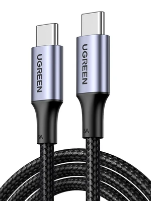 UGREEN 100W USB-C to USB-C Fast Charging Cable Type-C Data Sync Cord PD3.0 QC3.0 E-Marker Chip 480Mbps Nylon Braided Aluminum Housing For iPhone 17/16/15 and MacBook Pro Black 6.6FT UGREEN 100W USB-C to USB-C Fast Charging Cable Type-C Data Sync Cord PD3.0 QC3.0 E-Marker Chip 480Mbps Nylon Braided Aluminum Housing For iPhone 17/16/15 and MacBook Pro Black 6.6FT