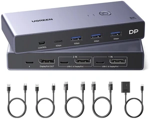 8K DisplayPort KVM Switch DP1.4 2 In 1 Out 4 USB 3.0 Ports 3 USB-A + 1 USB-C 2 Computers Share 1 Monitor 8K@60Hz 4K@240Hz Keyboard Mouse Switch with Desktop Controller Driver-Free 8K DisplayPort KVM Switch DP1.4 2 In 1 Out 4 USB 3.0 Ports 3 USB-A + 1 USB-C 2 Computers Share 1 Monitor 8K@60Hz 4K@240Hz Keyboard Mouse Switch with Desktop Controller Driver-Free