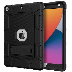 Heavy Duty Shockproof Rugged Tablet Case with Kickstand Three-Layer TPU and Polycarbonate Hard Shell Protective Cover For iPad 9th/8th/7th Generation 10.2 Inch 2021/2020/2019 Black Heavy Duty Shockproof Rugged Tablet Case with Kickstand Three-Layer TPU and Polycarbonate Hard Shell Protective Cover For iPad 9th/8th/7th Generation 10.2 Inch 2021/2020/2019 Black