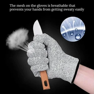 Cut Resistant Metal Wire Gloves Level 5 Stab Resistant Safety Gloves for Butchering Oyster Shucking Fish Handling and Gardening Protective Kitchen Work Gloves Cut Resistant Metal Wire Gloves Level 5 Stab Resistant Safety Gloves for Butchering Oyster Shucking Fish Handling and Gardening Protective Kitchen Work Gloves