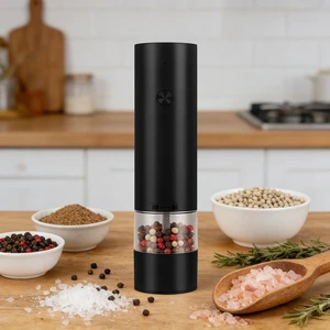 Electric Salt and Pepper Grinder Set Rechargeable Automatic Pepper Mills with 6-Level Adjustable Coarseness One-Hand Operation 100ml Hopper Battery-Powered Kitchen Shakers Black Electric Salt and Pepper Grinder Set Rechargeable Automatic Pepper Mills with 6-Level Adjustable Coarseness One-Hand Operation 100ml Hopper Battery-Powered Kitchen Shakers Black