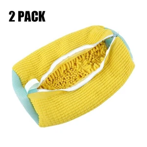 Machine Washable Shoe Washing Bag with High Density Microfiber Cleaning Brushes Laundry Shoe Protector Bag with Hidden Zipper and Hanging Loop for Sneakers Casual Shoes and Kids Footwear 2PCS Machine Washable Shoe Washing Bag with High Density Microfiber Cleaning Brushes Laundry Shoe Protector Bag with Hidden Zipper and Hanging Loop for Sneakers Casual Shoes and Kids Footwear 2PCS