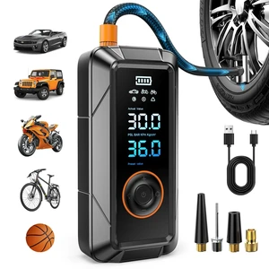 Portable Tire Inflator Air Compressor Cordless and 12V DC Car Tire Air Pump with Digital Pressure Gauge and Auto Shut-Off Compact Emergency Pump for Motorcycle Bicycle Tires and Sports Balls Portable Tire Inflator Air Compressor Cordless and 12V DC Car Tire Air Pump with Digital Pressure Gauge and Auto Shut-Off Compact Emergency Pump for Motorcycle Bicycle Tires and Sports Balls