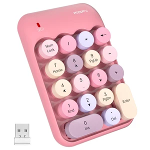 Wireless USB Numeric Keypad 18-Key 2.4G Portable 10-Key Number Pad with Round Keycaps Financial Accounting Data Entry Keyboard Low-Noise Rubber Base Compatible with Windows Pink Wireless USB Numeric Keypad 18-Key 2.4G Portable 10-Key Number Pad with Round Keycaps Financial Accounting Data Entry Keyboard Low-Noise Rubber Base Compatible with Windows Pink