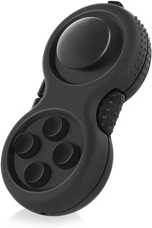 Rubberized Fidget Toy Game Classical Controller Concentration Toy with 8 Fidget Functions Clickable Keys Gear Roller Spinnable Dial Spring-Loaded Slide and Lanyard for Stress Relief and Anxiety Rubberized Fidget Toy Game Classical Controller Concentration Toy with 8 Fidget Functions Clickable Keys Gear Roller Spinnable Dial Spring-Loaded Slide and Lanyard for Stress Relief and Anxiety