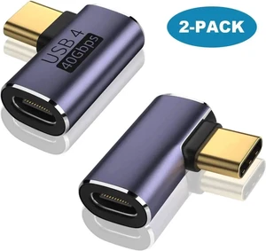 USB-C Right Angle Adapter 40Gbps 90 Degree USB Type-C Male to Female Extender USB4 Thunderbolt 4 Compatible Angle Connector for Steam Deck Switch Laptops Phones and Tablets 2-Pack USB-C Right Angle Adapter 40Gbps 90 Degree USB Type-C Male to Female Extender USB4 Thunderbolt 4 Compatible Angle Connector for Steam Deck Switch Laptops Phones and Tablets 2-Pack