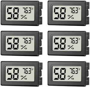 Mini Digital Hygrometer Thermometer Temperature and Humidity Monitor 2-in-1 Fahrenheit Meter Temperature Range -58°F to 158°F Humidity Range 10% to 99% RH For Reptile Tanks and Mason Jars 6 Pack Mini Digital Hygrometer Thermometer Temperature and Humidity Monitor 2-in-1 Fahrenheit Meter Temperature Range -58°F to 158°F Humidity Range 10% to 99% RH For Reptile Tanks and Mason Jars 6 Pack