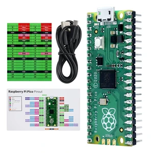 Pico Microcontroller Development Board with Pre-Soldered Header Dual-Core Arm Cortex-M0+ up to 133 MHz 264 KB SRAM 2 MB QSPI Flash 26 GPIO USB Cable MicroPython C Java Tutorials For Raspberry Pi Pico Pico Microcontroller Development Board with Pre-Soldered Header Dual-Core Arm Cortex-M0+ up to 133 MHz 264 KB SRAM 2 MB QSPI Flash 26 GPIO USB Cable MicroPython C Java Tutorials For Raspberry Pi Pico