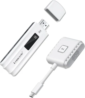 Wireless USB-C Transmitter and HDMI Receiver Kit USB-C to HDMI Wireless Extender 1080P@60Hz Full HD Video and Audio 5G Transmission 164ft Range Plug and Play Streaming for HDTV/Monitor Wireless USB-C Transmitter and HDMI Receiver Kit USB-C to HDMI Wireless Extender 1080P@60Hz Full HD Video and Audio 5G Transmission 164ft Range Plug and Play Streaming for HDTV/Monitor