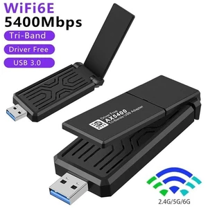 AX5400M WiFi 6E USB Adapter AX5400 Wireless Network Adapter USB 3.0 WiFi Dongle 802.11AX Tri-Band 6GHz/5GHz/2.4GHz WPA3 OFDMA MU-MIMO Flip-Folding Antenna For Windows 11/10 PC Laptop AX5400M WiFi 6E USB Adapter AX5400 Wireless Network Adapter USB 3.0 WiFi Dongle 802.11AX Tri-Band 6GHz/5GHz/2.4GHz WPA3 OFDMA MU-MIMO Flip-Folding Antenna For Windows 11/10 PC Laptop