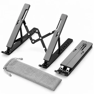 Adjustable Laptop Stand Foldable Notebook Riser Ventilated Cooling Holder ABS Silicone Ergonomic Mount for 10 to 15.6 Inch PC Computer Tablet Desk Office Home Workspace Travel Gaming Accessories Adjustable Laptop Stand Foldable Notebook Riser Ventilated Cooling Holder ABS Silicone Ergonomic Mount for 10 to 15.6 Inch PC Computer Tablet Desk Office Home Workspace Travel Gaming Accessories