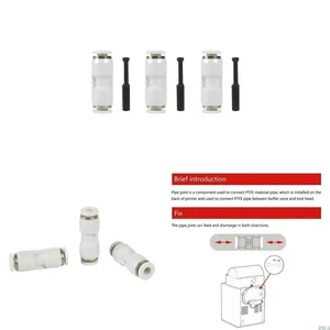 PTFE Pneumatic Tube Connector Quick Connect Fitting for 1.75mmm Filament Pneumatic Tube Coupler PTFE Filament Tube Connector and Pneumatic Fitting 3Pcs PTFE Pneumatic Tube Connector Quick Connect Fitting for 1.75mmm Filament Pneumatic Tube Coupler PTFE Filament Tube Connector and Pneumatic Fitting 3Pcs