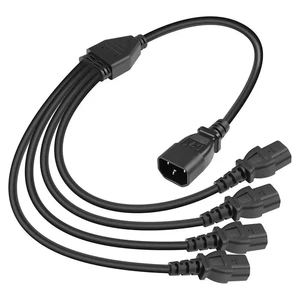 C14 Male to C13 Female AC Power Extension Cable Four-Wire Configuration C14 to C13 Power Extension Lead with Male Connector and Female Socket for Server and Switch AC Power C14 Male to C13 Female AC Power Extension Cable Four-Wire Configuration C14 to C13 Power Extension Lead with Male Connector and Female Socket for Server and Switch AC Power