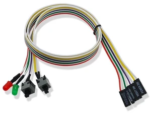 PC Power Switch Cable Desktop Computer Case Power Reset Switch with Dual LED Lights Double Switch Lead for Motherboard Front Panel Power and Reset Button Replacement PC Power Switch Cable Desktop Computer Case Power Reset Switch with Dual LED Lights Double Switch Lead for Motherboard Front Panel Power and Reset Button Replacement
