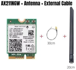 AX211NGW WiFi 6E Wireless Network Card Adapter Tri-Band 2.4G/5G/6GHz M.2 Key E CNVio Module Bluetooth 5.2 802.11ax 2x2 MU-MIMO For Windows 11 and Samsung/Dell/Sony Laptops AX211NGW WiFi 6E Wireless Network Card Adapter Tri-Band 2.4G/5G/6GHz M.2 Key E CNVio Module Bluetooth 5.2 802.11ax 2x2 MU-MIMO For Windows 11 and Samsung/Dell/Sony Laptops