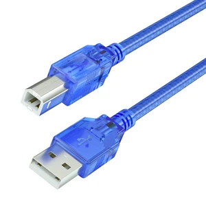 USB 2.0 Printer Cable USB A to USB B High Speed Data Cord Square Port Connection Wire Pure Copper Core Anti-Interference Shielding Reinforced Connectors for Computer Printers Transparent Blue 59 Inch USB 2.0 Printer Cable USB A to USB B High Speed Data Cord Square Port Connection Wire Pure Copper Core Anti-Interference Shielding Reinforced Connectors for Computer Printers Transparent Blue 59 Inch