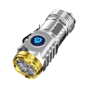 USB Rechargeable High-Brightness LED Flashlight Portable Long-Range LED Torch with Strong Weak and Flash Modes Compact Handheld Emergency Light for Home Outdoor Camping Hiking and Night Riding USB Rechargeable High-Brightness LED Flashlight Portable Long-Range LED Torch with Strong Weak and Flash Modes Compact Handheld Emergency Light for Home Outdoor Camping Hiking and Night Riding