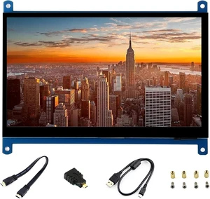 7-inch HDMI LCD IPS Capacitive Touchscreen Monitor 1024x600 Display with 5-Point Touch Driver-Free for Windows 10/8.1/8/7 Compatible with Raspberry Pi 5/4B/3B+/3B/Pi Zero W/Zero 2W 7-inch HDMI LCD IPS Capacitive Touchscreen Monitor 1024x600 Display with 5-Point Touch Driver-Free for Windows 10/8.1/8/7 Compatible with Raspberry Pi 5/4B/3B+/3B/Pi Zero W/Zero 2W