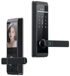 Indoor Smart Door Lock with One-Touch Handle WiFi Electronic Door Lock Fingerprint Password and RFID Card Access Remote Locking for Home Office Bedroom Apartment Indoor Smart Door Lock with One-Touch Handle WiFi Electronic Door Lock Fingerprint Password and RFID Card Access Remote Locking for Home Office Bedroom Apartment