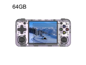 RG35XX H Handheld Game Console 3.5 Inch IPS Display Linux System 64GB Storage H700 Quad-Core ARM Cortex-A53 5GHz Dual Rocker Controls 30+ Emulator Support Transparent Purple