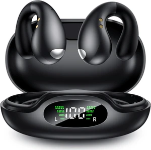 Ultra Open Ear Earbuds - Comfortable Clip-On Bone Conduction Earbuds, Over-The-Ear Open Headphones with Waterproof Build for Running, Gym Workouts, and Outdoor Sports, Shadow Black Ultra Open Ear Earbuds - Comfortable Clip-On Bone Conduction Earbuds, Over-The-Ear Open Headphones with Waterproof Build for Running, Gym Workouts, and Outdoor Sports, Shadow Black
