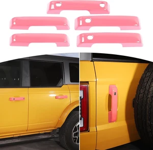 for Bronco Door Handle Cover Trim Fit for Ford Bronco 2021 up Pink Exterior Accessories 5pcs for Bronco Door Handle Cover Trim Fit for Ford Bronco 2021 up Pink Exterior Accessories 5pcs