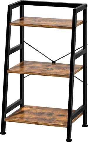 3-Tier Bookshelf, Ladder Shelf, Industrial Bookcase with Steel Frame, Metal Small Bookcase, stand up shelves for Living Room, Home Office, Kitchen, Bedroom, Industrial StyleRustic Brown & Black 3-Tier Bookshelf, Ladder Shelf, Industrial Bookcase with Steel Frame, Metal Small Bookcase, stand up shelves for Living Room, Home Office, Kitchen, Bedroom, Industrial StyleRustic Brown & Black
