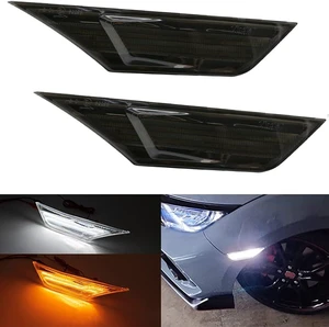 Civic LED Side Marker Lights For 2016-2021 Honda Civic Sedan Coupe Hatchback Smoked Lens Sidemarker Amber LED Turn Signal/White LED Running/Position/Parking Lights OEM#H02551127N Civic LED Side Marker Lights For 2016-2021 Honda Civic Sedan Coupe Hatchback Smoked Lens Sidemarker Amber LED Turn Signal/White LED Running/Position/Parking Lights OEM#H02551127N