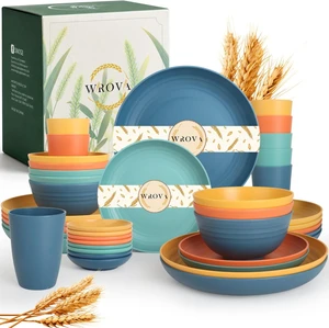 Plates and Bowls Sets, Wheat Straw Dinnerware Sets,Dishes Set for 8 Plates and Bowls Sets, Wheat Straw Dinnerware Sets,Dishes Set for 8