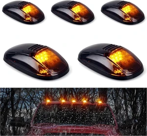 5pcs Smoke Amber Cab Roof Marker Lights, Left and Right Holes Top Lamp Running Clearance Light Replacement for 1994 1995 1996 1997 1998 1999 2000 2001 2002 Dodge Ram 1500 2500 3500 4500 Truck, SUV 5pcs Smoke Amber Cab Roof Marker Lights, Left and Right Holes Top Lamp Running Clearance Light Replacement for 1994 1995 1996 1997 1998 1999 2000 2001 2002 Dodge Ram 1500 2500 3500 4500 Truck, SUV