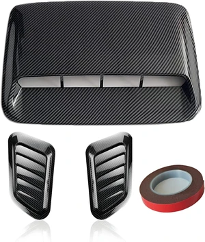Car Hood Air Flow Vent Decorative Kit Modification Hood Scoop with Side Vents 3pcs (Carbon pattern) Car Hood Air Flow Vent Decorative Kit Modification Hood Scoop with Side Vents 3pcs (Carbon pattern)