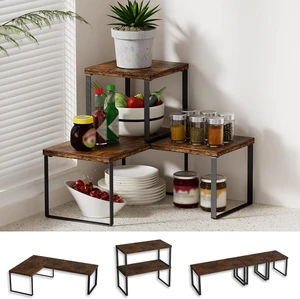 Countertop Shelf, Kitchen Counter Organizer, Adjustable, Stackable Countertop Shelf, Kitchen Counter Organizer, Adjustable, Stackable