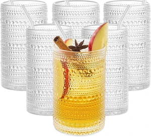 16 Oz Hobnail Drinking Glasses Set of 6 - Clear Multipurpose Glassware Sets, Decorative & Stylish Glasses Drinking Set for Bar, Kitchen, Cocktail Glassware, Garden - Home, Dining, & Kitchen 16 Oz Hobnail Drinking Glasses Set of 6 - Clear Multipurpose Glassware Sets, Decorative & Stylish Glasses Drinking Set for Bar, Kitchen, Cocktail Glassware, Garden - Home, Dining, & Kitchen