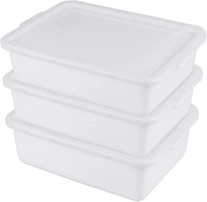 3-Pack 13 L Plastic Commercial Bus Tub with Lid, Restaurant Dish Tub 3-Pack 13 L Plastic Commercial Bus Tub with Lid, Restaurant Dish Tub