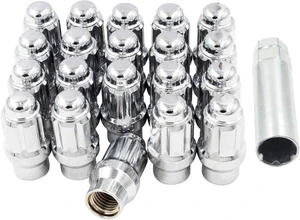 20 Pcs + Key M12x1.25 12x1.25 Thread ET Bulge Acorn (Extra Thread) 1.57" Long Spline Lug Nuts Chrome Spline Hex Fits Most Subaru Nissan Pass Cars 20 Pcs + Key M12x1.25 12x1.25 Thread ET Bulge Acorn (Extra Thread) 1.57" Long Spline Lug Nuts Chrome Spline Hex Fits Most Subaru Nissan Pass Cars