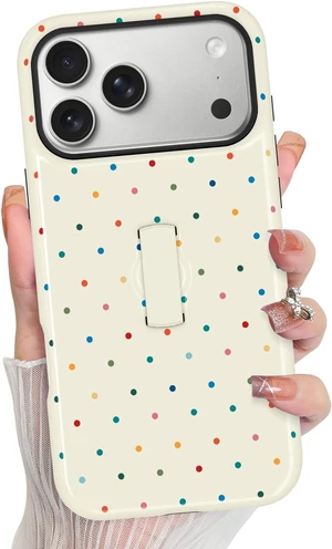 Compatible with iPhone 18 Pro Case Spot Pattern -White Iridescent Compatible with iPhone 18 Pro Case Spot Pattern -White Iridescent