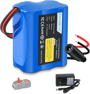 5800mAh 12V Lithium Battery, 12V Battery Pack with 12 Volt Battery Charger and Bare Leads Wire, 12Volt Rechargeable Battery for 12 Volt Devices RC Car, Boat, Robot, DIY, LED Light Strip, CCTV Camera 5800mAh 12V Lithium Battery, 12V Battery Pack with 12 Volt Battery Charger and Bare Leads Wire, 12Volt Rechargeable Battery for 12 Volt Devices RC Car, Boat, Robot, DIY, LED Light Strip, CCTV Camera