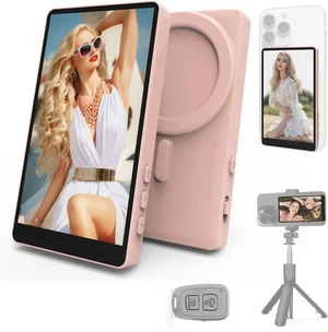 Magnetic Selfie Monitor Screen for iPhone & Android, 4K Wireless Vlog Screen with Remote, 180° Rotation & Screen Mirroring Content Creator Essentials for TikTok, YouTube Live Streaming (Pink) Magnetic Selfie Monitor Screen for iPhone & Android, 4K Wireless Vlog Screen with Remote, 180° Rotation & Screen Mirroring Content Creator Essentials for TikTok, YouTube Live Streaming (Pink)