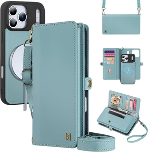 for Wallet Case Compatible with iPhone 17/18 Pro Max,Multi-Function Detachable Magnetic iPhone 17/18 Pro Max Wallet,Flip Strap Zipper Card Holder Phone Case with Shoulder Straps (Blue) for Wallet Case Compatible with iPhone 17/18 Pro Max,Multi-Function Detachable Magnetic iPhone 17/18 Pro Max Wallet,Flip Strap Zipper Card Holder Phone Case with Shoulder Straps (Blue)