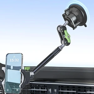 Car Phone Holder-Phone Mount for Car Windshield & Truck-Holder with 360° Rotating Metal Arm-Mount with Super Stable Suction Cup for All Vehicles Car Phone Holder-Phone Mount for Car Windshield & Truck-Holder with 360° Rotating Metal Arm-Mount with Super Stable Suction Cup for All Vehicles